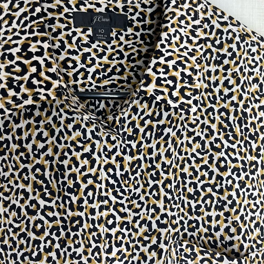 J. Crew ladies animal print blouse, size 10 - Picture 2 of 10